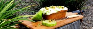 Zucchini & Lime cake with cream cheese icing form the picnic hamper